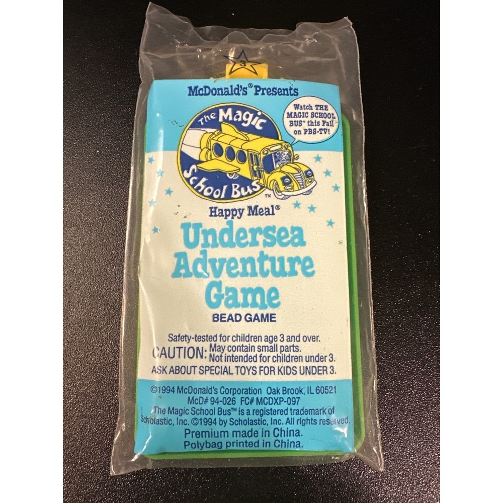 1994 McDonald's Magic School Bus Undersea Adventure Game New Sealed